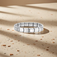 Accesorios de montaje DIY de módulo italiano para el mercado internacional, distintivos, con anillo de diseño libre y collar de pulsera de acero inoxidable