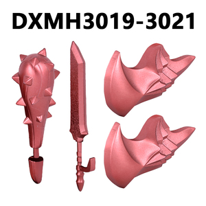 DXMH3016-3027 <span class=keywords><strong>Golem</strong></span> Blindado Rojo con Espada de Doble Filo, Hacha de Guerra, Bloques de Construcción Grandes para Armar, Juguetes de Regalo para Niños - Product Image 2