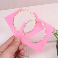 Boucles d'oreilles pendantes grand losange creux style européen-américain, mode exagérée pour femme