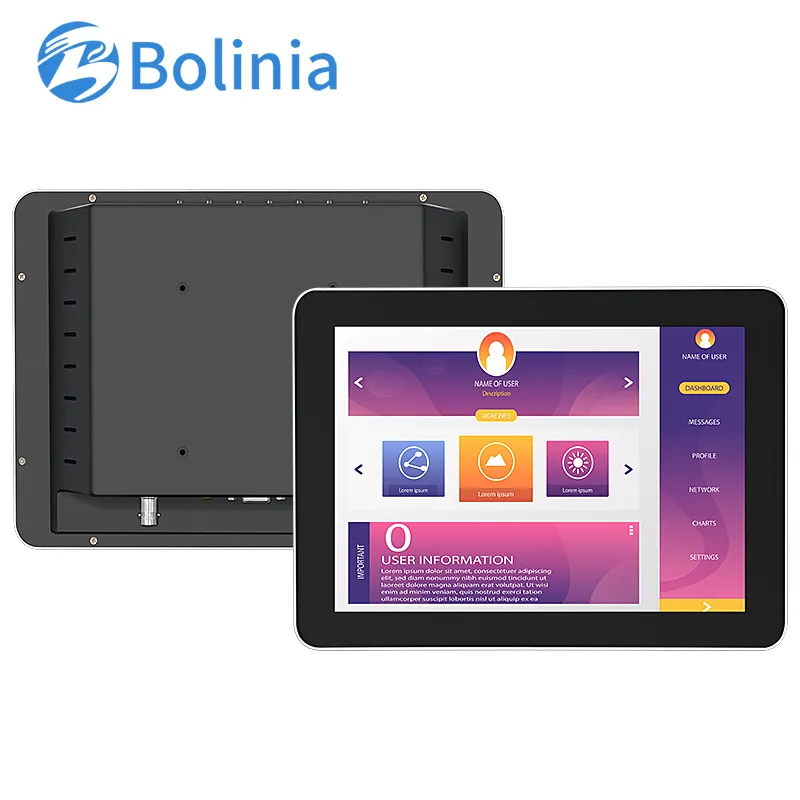 9.7 10 10.1 inch wall embedded ip65 waterproof industrial panel PC Capacitive touch screen with Fanless HMI Aluminum Case