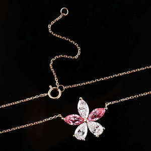 Pendentif en diamant cultivé en laboratoire de qualité supérieure pour femmes, chaîne en or, or rose, or blanc, argent, bijoux élégants et raffinés - Product Image 4