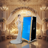 Espejo Mágico Interactivo para Selfies en Bodas, Cabina de Fotos con Software, Espejo Mágico con Cámara e Impresora Integradas