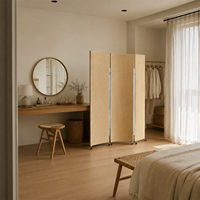 Paravent pliant mobile en contreplaqué marin, cloison roulante personnalisée pour la séparation d'espaces (maison, studio, boutique)
