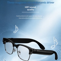 Lunettes intelligentes G06 avec caméra 800W pixels pour appels et lecture de musique, contrôle tactile IA, chargement Type-C