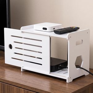 Boîte de rangement en bois pour routeurs sans fil, supports de rangement WiFi, multiprises, décodeurs TV domestiques, fixation murale. - Product Image 2