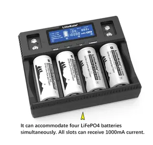 LiitoKala Lii-D4XL chargeur de batterie LCD intelligent pour D 26650 18650 21700 22650 32700 AA AAA C SC 3.7V 1.2V 9V Batteries au Lithium NiMH