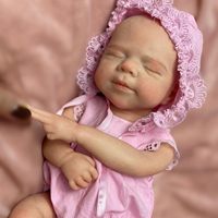 Poupée Bébé Silicone 13 Pouces Corps Entier Fille Réaliste Reborn Peinte à la Main Nouveau-né Endormi Tout-petits CE 900g