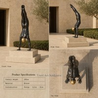 Sculpture en bronze personnalisée, statue de plongeur, fabricant de figurines grandeur nature, art OEM, vente en gros, décoration de jardin extérieur, place publique