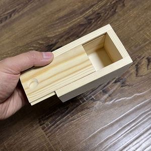 Wholesale Wooden Box Mini Pine Wood Rectangle <b>Drawer</b> Gift Jewelry Storage Box for Travel - Product Image 5