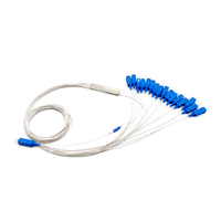 Répartiteur PLC à faisceau mini, mode simple, APC UPC, tube en acier, fibre optique, avec ou sans connecteur, 1x2, 1x4, 1x8, 1x16, 1x32, 1x64