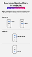 Produit technologique tendance 2027, prise murale européenne, double ports USB-C, 5V 9V 12V 15V 20V, type C PD, adaptateur secteur rapide et chargeur 65W DOC