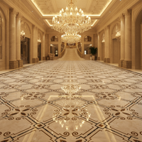 Carrelage Céramique Géométrique Luxe Moderne Antibactérien Motif Brillant 600x600mm pour Villa, Hôtel, Hall, Salon, École