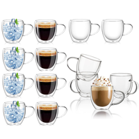 BS-2, cangkir kopi borosilikat es Espresso Demitasse transparan 150ml 5oz