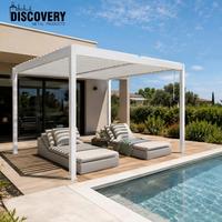 Pergola bioclimatique motorisée en aluminium 4x4 avec toit à lames orientables, étanche, pour terrasse extérieure, gazebo, pavillon en aluminium