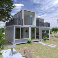 Maison modulaire préfabriquée de luxe à 2 étages en acier, entièrement meublée, transportable, en kit, type conteneur maritime