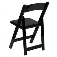 Chaise Pliante Empilable en Résine Noire Moderne Rembourrée Chaise pour Événement de Mariage avec Confortable Bjflamingo Wimbledon Chaises de Jardin