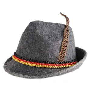 German Alpine Bavarian Oktoberfest Costume Hat with Feather Fancy Dress Accessory ecoparty