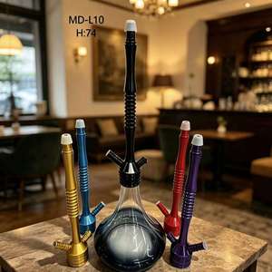 Set de Hookah de Aluminio con Base de Vidrio, Pipa para Tabaco de 74 cm, Multicolor, Pipa de Agua para Bar o Cafetería - Product Image 6