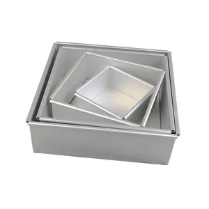 High Quality 4/5/6/7/8/9/10/11/12/14 Inch Anodized Aluminum Deep Square Cake Pan Metal Chiffon Sponge Cake Baking Pan Cake Molds