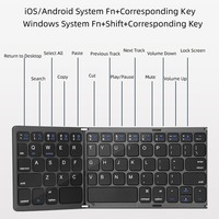 Keyboard Mekanik Ultra Tipis Tri-Fold BT dengan Touchpad untuk iPad Pro Air Mini Laptop Nirkabel Isi Ulang Portabel untuk Kantor dan Perjalanan