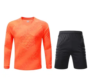 Conjunto de uniforme de goleiro, calças de futebol e goleiro