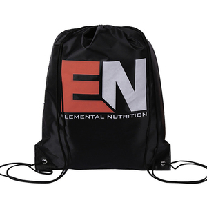 Sac à dos en polyester écologique avec logo, sac de sport réutilisable à cordon, sacs cadeaux imprimés pour le shopping – Fournisseur chinois - Product Image 5