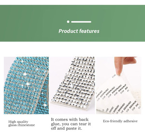Tiras de diamantes de imitación autoadhesivas de fusión en caliente Crystal <span class=keywords><strong>AB</strong></span>, cinta de vidrio DIY, pegatina de Stass con purpurina, rollo de cinta para regalo - Product Image 6