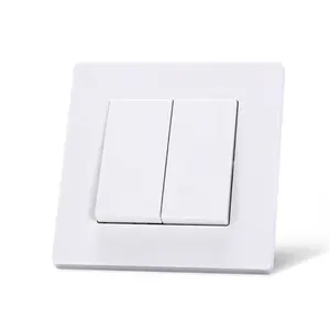 European Standard Light Switch Wall Plate 2 Gang 1 Way 2 Way Electric Switch With CE ROHS Certificat