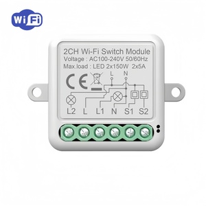 Módulo de interruptor WiFi inteligente SLS 2 Gang Tuya, módulo de relé de cable N + L con interruptores de Control remoto de capacidad 10A para sistema de hogar inteligente - Product Image 1