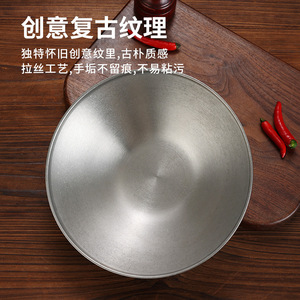 Stainless Steel Bowl Large Capacity Durable Hotel Food Use Microwave Safe Solid Color Conical Design - Product Image 5