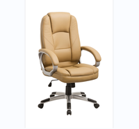 Chaise de Direction Ergonomique en Cuir PU avec Accoudoirs Réglables, Mécanisme d'Inclinaison, Design Moderne, Pivotante et Imperméable pour Atelier et Salle à Manger