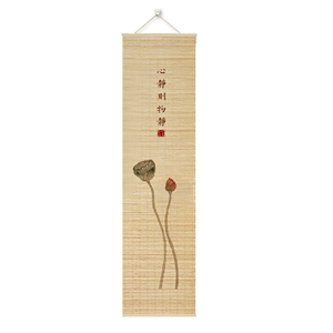 Art mural en bambou écologique de 20x110cm de style déco, encadré avec une peinture à l'encre <span class=keywords><strong>orientale</strong></span>, ajoute un charme décoratif - Product Image 3