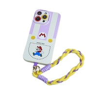 Cordon de téléphone unisexe en polyester tressé à carreaux TOLKA avec sangle anti-perte