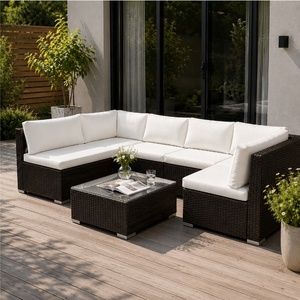 All Day <b>Outdoor</b> 6 Seat Garden Sectional Furniture <b>Rattan</b> <b>Outdoor</b> Terrace Session Set <b>Rattan</b> <b>Outdoor</b> Set - Product Image 5