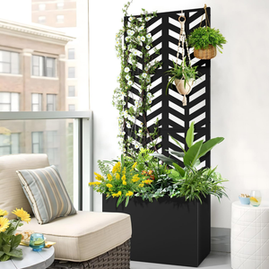 Jardinière de jardin extérieure avec treillis <span class=keywords><strong>Pot</strong></span> de fleur de clôture en acier avec écran d'intimité de jardin - Product Image 2