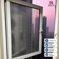 Ventana Abatible de PVC Impermeable para Baño, Ventana Abatible de PVC Resistente a la Humedad para Baño