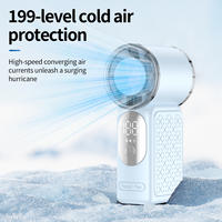 Ventilateur portable ViVolt T240 rechargeable par USB, 199 vitesses, affichage numérique, moteur sans balais, silencieux, 2-4 heures d'autonomie, pour voiture, extérieur, camping-car