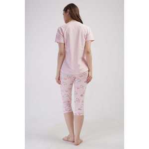 KADIN LYC SUPREM Ropa de dormir para mujer Yak Hair Oval Mansetli Kapri con pantalón corto Reglan KISA Kol ETEGI - Product Image 1