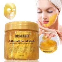 Maschera facciale al collagene con etichetta privata maschera antirughe e idratante maschera facciale in oro 24K OEM