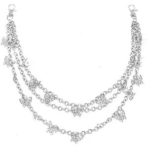 Cadena Corporal Metálica con Diseño de Mariposa, Plateada, de Tres Capas, Aleación de Zinc, Accesorio de Moda para Discoteca - Product Image 4