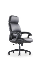 Chaise de bureau de direction moderne de luxe à dossier haut avec revêtement en cuir PU, structure en aluminium, hauteur réglable, design écologique