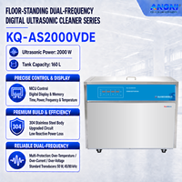 Machine de nettoyage ultrasonique industrielle à double fréquence 45/80 kHz 160L KQ-AS2000VDE 2000W avec récupération de solution pour quincaillerie métallique