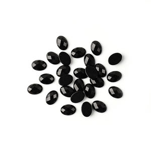 天然ブラックオニキスルース宝石楕円形スタイル滑らかなラウンドカット卸売 - Product Image 2