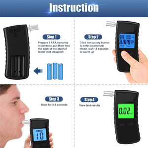 Éthylotest numérique portable haute précision avec capteur semi-conducteur, 32 enregistrements et écran rétroéclairé - Product Image 3