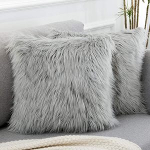 <strong>White</strong> Modern Decorative <strong>Fluffy</strong> Polyester Faux Fur Throw <strong>Pillow</strong> Covers Square Fuzzy Cushion Case New Luxury Series - Product Image 5