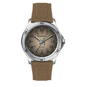 Montres sport tendance 2024, éco-énergétiques, pour hommes, 44 mm, grand cadran, cadran personnalisé, quartz solaire, bracelet en cuir véritable, fabriqué en Chine - Product Image 3