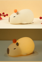 Lampe de nuit en silicone Capybara mignonne, rechargeable par USB, LED, commande tactile, lampe de nurserie, lumière douce, idéale comme cadeau de naissance