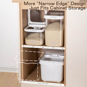 Contenedor de Almacenamiento de Arroz y Harina de Plástico PET Grande ANYA, Dispensador Hermético Estrecho para Granos y Cereales, Organizador de Despensa de Cocina - Product Image 3