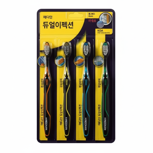 Paquete de 4 Cepillos de Dientes de Microfibra de Doble Efecto con Cerdas Suaves y Mango de Plástico para el Cuidado Dental en el Hogar - Product Image 1