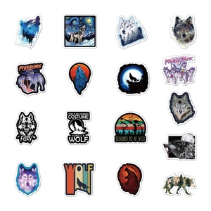Pegatinas de <span class=keywords><strong>vinilo</strong></span> <span class=keywords><strong>con</strong></span> grafiti de lobo salvaje para niños, 50 unidades, pegatinas de decoración Diy para equipaje, portátil, <span class=keywords><strong>casco</strong></span>, teléfono y coche - Product Image 3